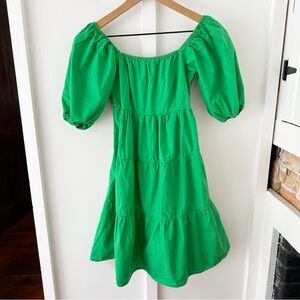 green emerald velvet dress KELLY GREEN DOUBLE GAUZE FRONT BUTTON MIDI DRESS